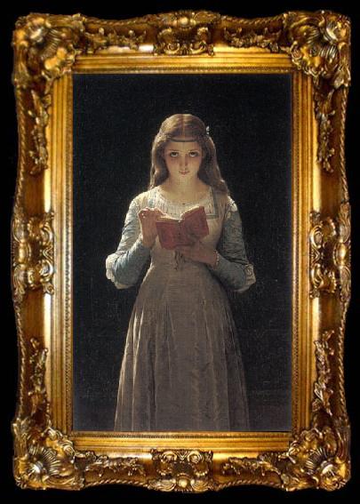 framed  Pierre-Auguste Cot Pause for Thought, ta009-2